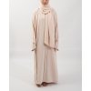 3PCS Crinkle Abaya Set - Cream